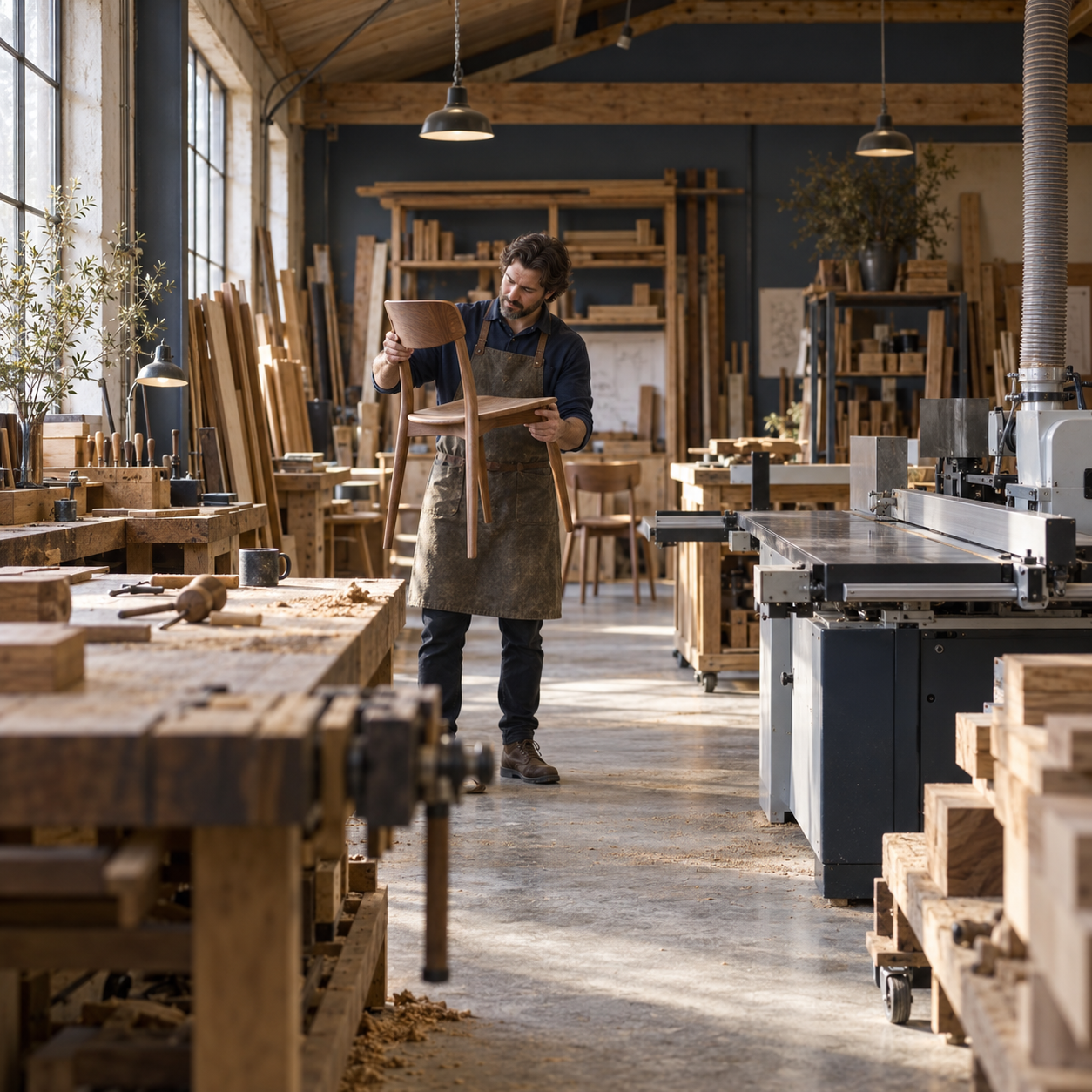 Illustrative workshop scene showing a business in operation