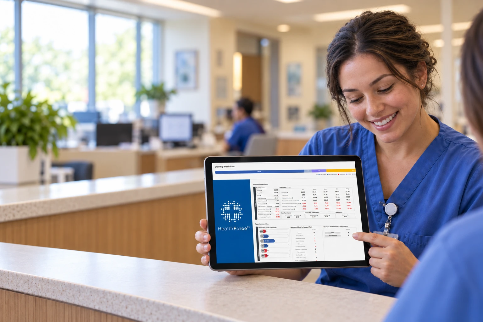 HealthForce on a tablet